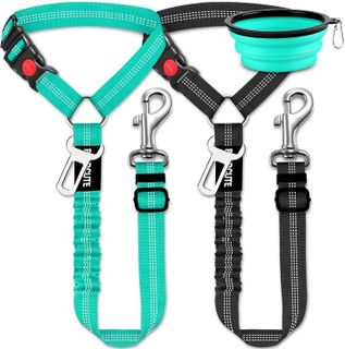 No. 4 - 3 Piece Set Dog Seat Belt Retractable - 1