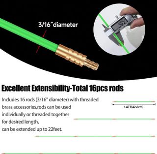 No. 8 - FTIHTRY Fiberglass Running Electrical Wire Cable Glow Rods Wire Pulling Kit - 4