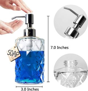 No. 2 - JASAI Clear Glass Bathroom Soap Dispenser - 4