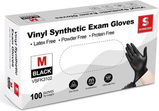 No. 2 - Schneider Black Vinyl Exam Gloves - 2