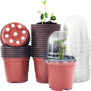 No. 7 - RooTrimmer Plant Nursery Pots with Humidity Domes, 25 Sets - 1