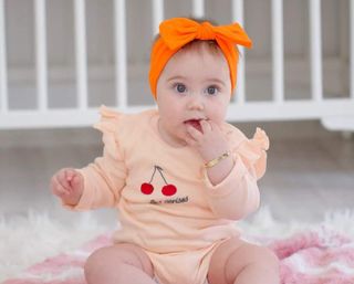 No. 2 - BABYGIZ Baby Girl Headbands-Infant,Toddler Cotton Handmade Hairbands with Bows Child Hair Accessories (Orange) - 3