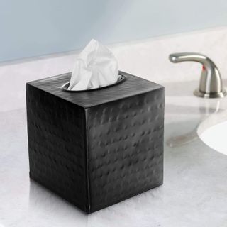 No. 7 - Monarch Abode 19127 Hand Hammered Tissue Box Square Cover Holder and Dispenser - 2