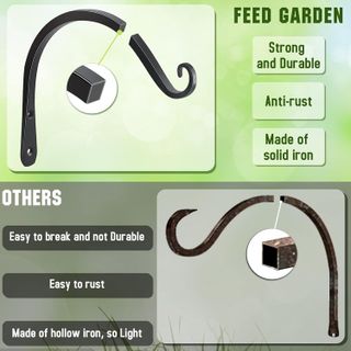 No. 3 - FEED GARDEN Hanging Plant Bracket Wall Hooks - 4