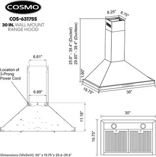 No. 9 - COSMO COS-63175S Wall Mount Range Hood - 5