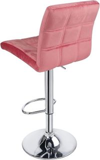 No. 2 - Leopard Outdoor Products Velvet Pink Square Back Patio Stools & Bar Chairs - 5