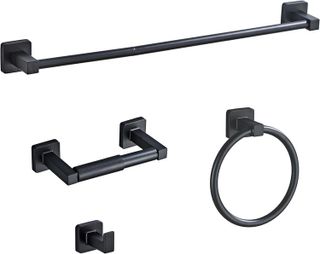 No. 10 - Bluebyrne Matte Black Bathroom Hardware Set 4 Pieces - 1