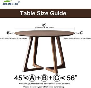 No. 10 - LIBERECOO Round Vinyl Fitted Tablecloth with Flannel Backing Elastic Edge Plastic Table Cover - Black Wood - 2
