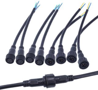 No. 1 - CHINLY 10pairs 4Core 4pin BLACK Pigtail Plastics waterproof IP65 LED Connector Male Female - 1