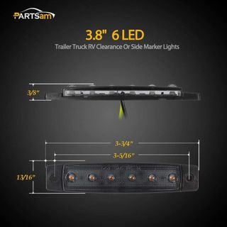 No. 2 - Partsam 10Pcs Thin Amber LED Side Marker Lights - 4