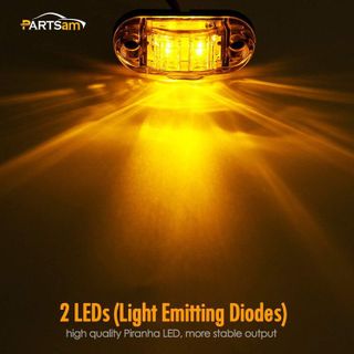 No. 5 - Partsam 2x Oval 2.5" Trailer Truck Amber Led Side Marker Lights Lamps - 3