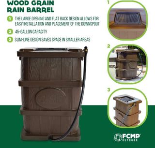 No. 7 - FCMP Outdoor Wood Grain Rain Barrel - 3