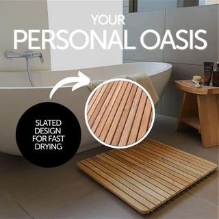 No. 9 - Nordic Style Premium Teak Shower and Bath Mat - 5