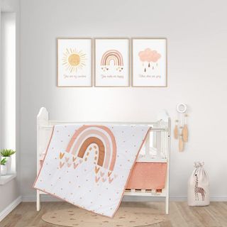 No. 2 - Cokouchyi Boho Collection Rainbow Crib Bedding Set - 1