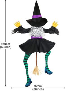 No. 10 - POPGIFTU Large Crashing Witch Halloween Outdoor Decorations - 2