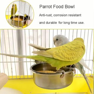 No. 5 - Tfwadmx Bird Feeding Dish Cups Parrot Food Bowl Clamp Holder Coop Cup - 2