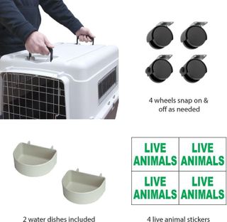 No. 1 - SportPet Designs Plastic Kennels Rolling Plastic Wire Door Travel Dog Crate - 4