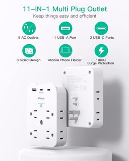 No. 6 - Mifaso Outlet Extender - Wall Surge Protector - 3