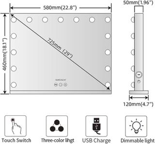 No. 9 - FENCHILIN Vanity Mirror with Lights - 5