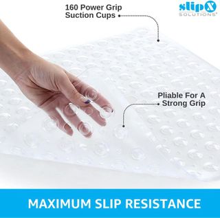 No. 3 - SlipX Solutions Clear Square Shower Stall Mat - 2