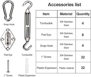 No. 1 - Shade Sail Hardware Kit - 3