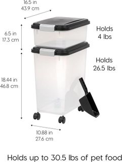 No. 3 - IRIS USA 33qt + 12qt Airtight Pet Food Storage Container Combo with Scoop - 2