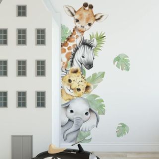 No. 9 - Watercolor Jungle Animal Wall Decals - 5