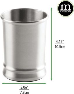 No. 6 - mDesign Modern Stainless Steel Bathroom Cup - 4