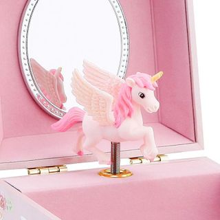 No. 5 - RR ROUND RICH DESIGN Kids Musical Jewelry Box for Girls with Drawer and Jewelry Set with Mysterious Unicorn - 4