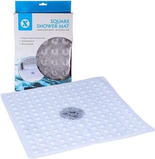 No. 3 - SlipX Solutions Clear Square Shower Stall Mat - 1