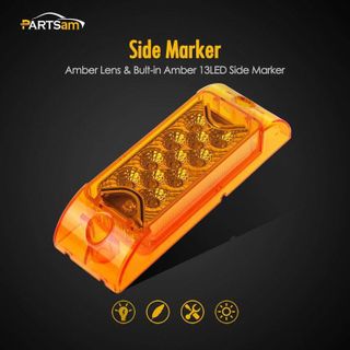 No. 5 - Partsam Amber 2" x 6" Rectangular LED Marker Light with Reflector - 2