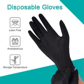 No. 2 - Schneider Black Vinyl Exam Gloves - 3