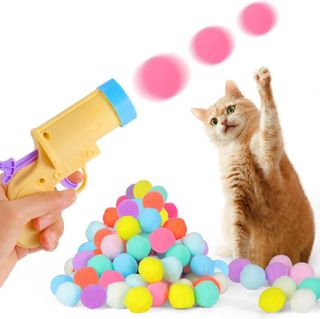 No. 8 - Splarwbk 1 Cat Ball Launcher + 80Pcs Cat Toy Balls - 1