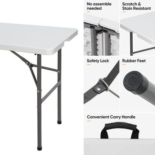 No. 3 - SUPER DEAL Portable 4 Foot Plastic Folding Table - 3