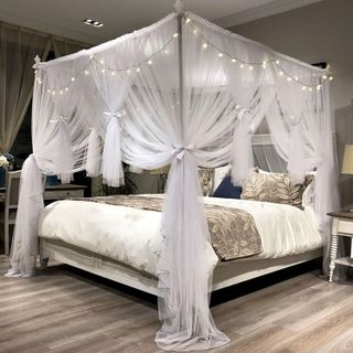 No. 9 - Joyreap 4 Corners Post Canopy Bed Curtain - 4