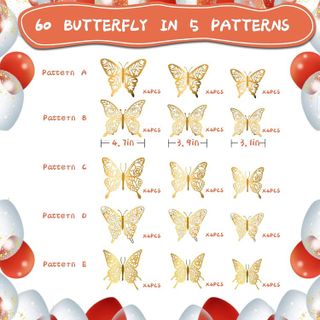 No. 9 - Metallic Gold Butterflies Wall Stickers - 2