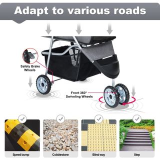 No. 8 - BestPet Pet Stroller Dog Cat Jogger Stroller - 5