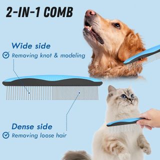 No. 10 - Docrok Dog Grooming Brush and Metal Comb - 3