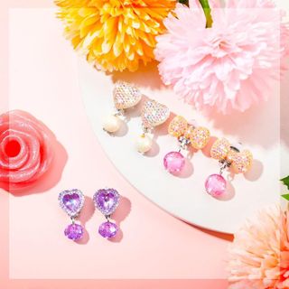 No. 3 - Hicarer Girls Clip-on Earrings Set - 3