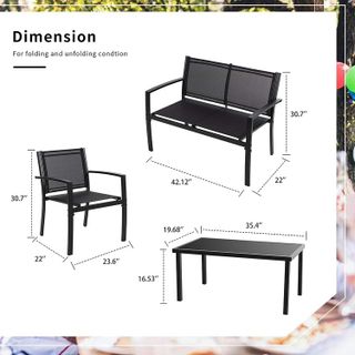 No. 7 - Shintenchi 4 Pieces Patio Furniture Set - 4