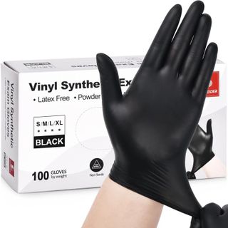 No. 2 - Schneider Black Vinyl Exam Gloves - 1