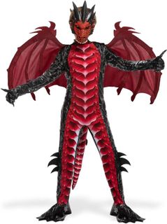 No. 4 - Black and Red Dragon Costume for Kids - 1