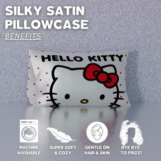 No. 7 - Hello Kitty Beauty Silky Satin Standard Pillowcase Cover - 3