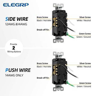 No. 4 - ELEGRP Matte White Standard Decorator Electrical Wall Receptacle Outlet - 5