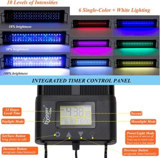 No. 10 - Hygger Auto On Off LED Aquarium Light - 2