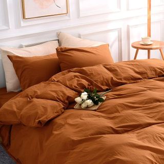 No. 10 - Terracotta Burnt Orange Duvet Cover Set - 1