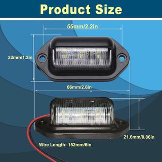 No. 9 - XINYANG 2PCS Xenon White LED License Plate Light - 2