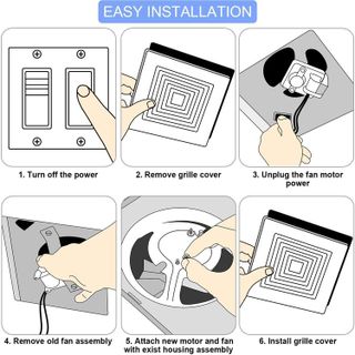 No. 1 - Fiada Universal Bathroom Fan Motor Replacement Kit - 5