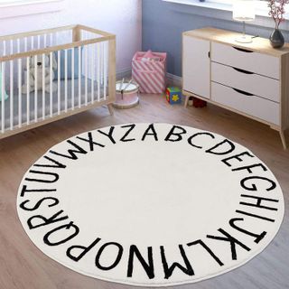 No. 3 - HEBE 4ft Round Kids ABC Rug - 2