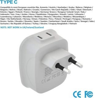 No. 6 - VINTAR European Travel Plug Adapter - 3